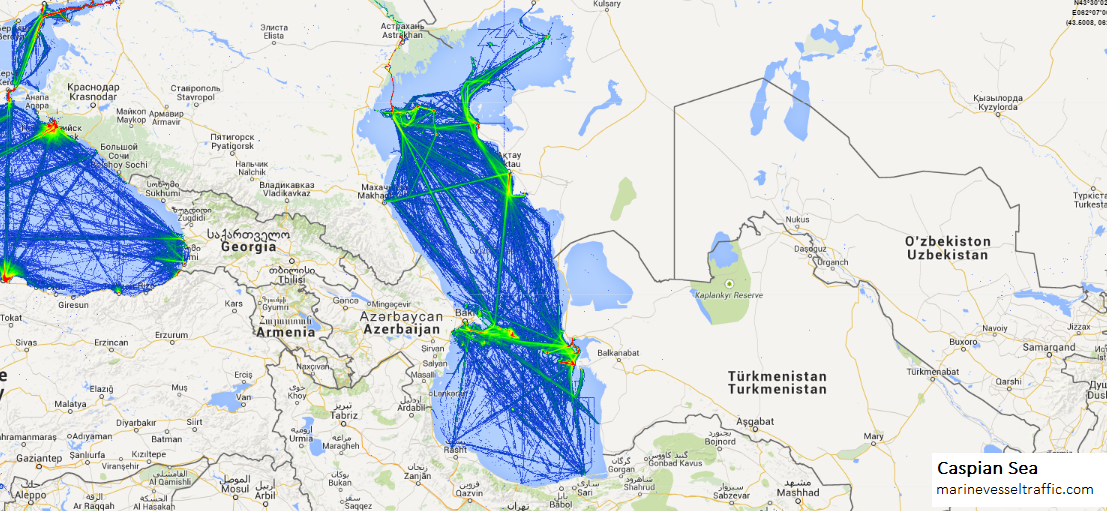 Live Marine Traffic, Density Map and Current Position of ships in CASPIAN SEA